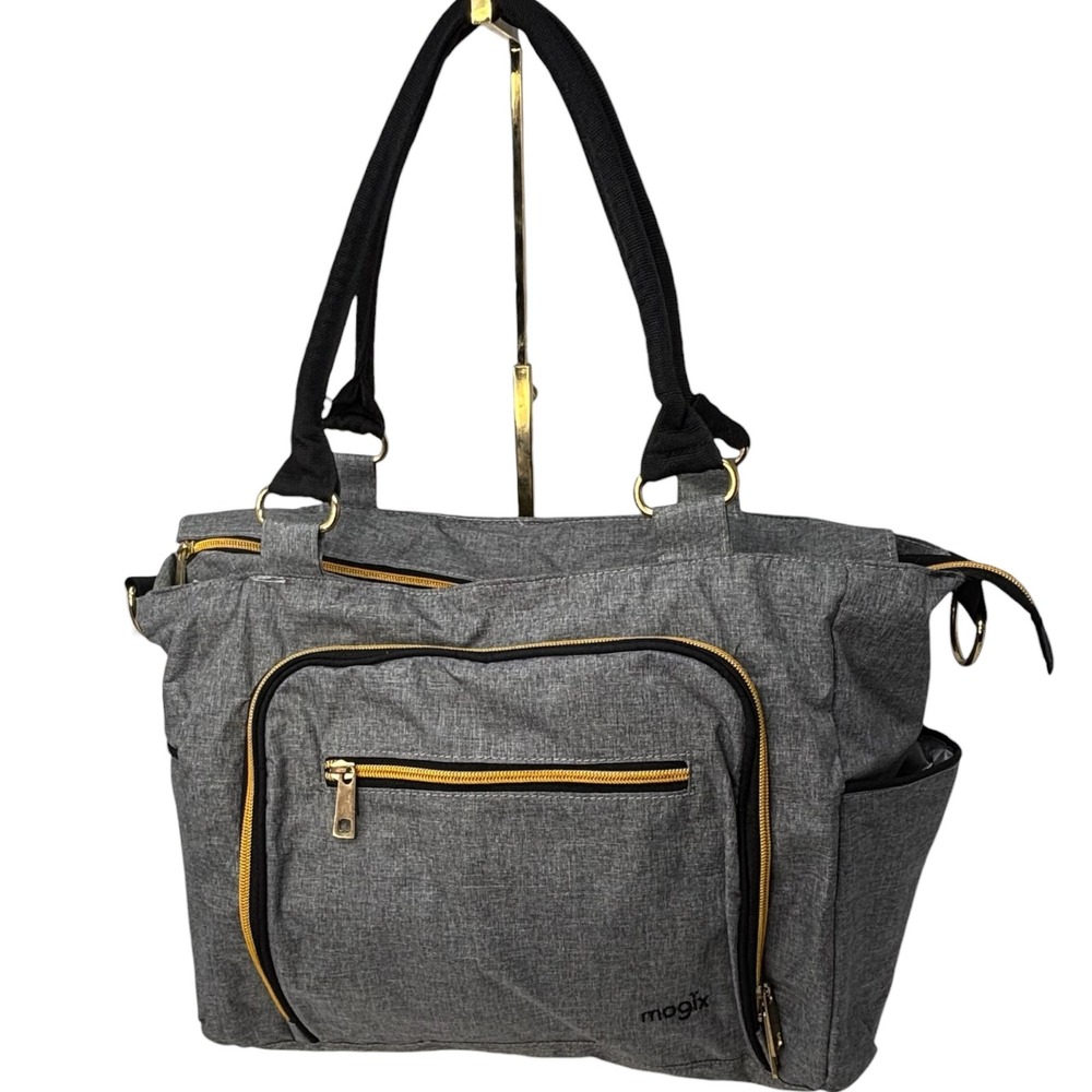 Mogix SMART Baby Diaper Bag Gray USB Charging Insulated Tote Shoulder Strap NWOT